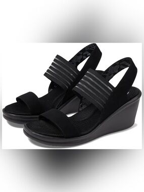 Women’s Black Rumblers-Sci-Fi Sketchers Comfort Heel